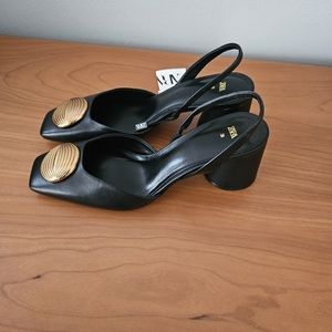 Zara slingback leather shoes